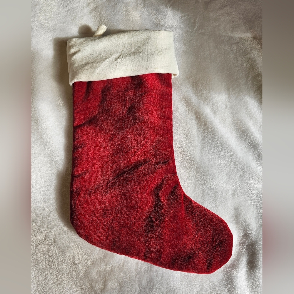 Pottery Barn Medium Classic 100% Cotton Velvet Holiday Stocking - Picture 2 of 5